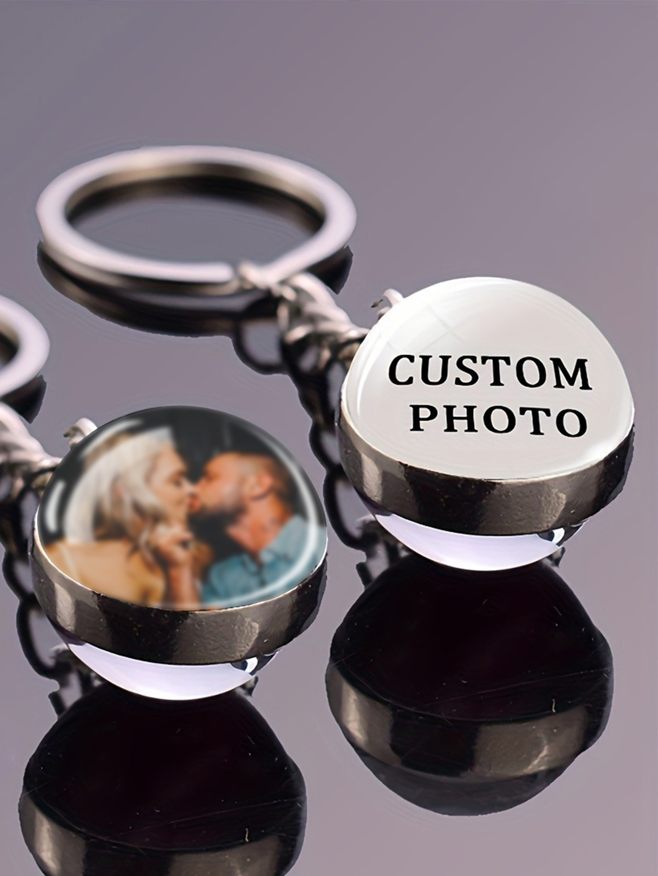 Custom Photo Glass Dome Keychain